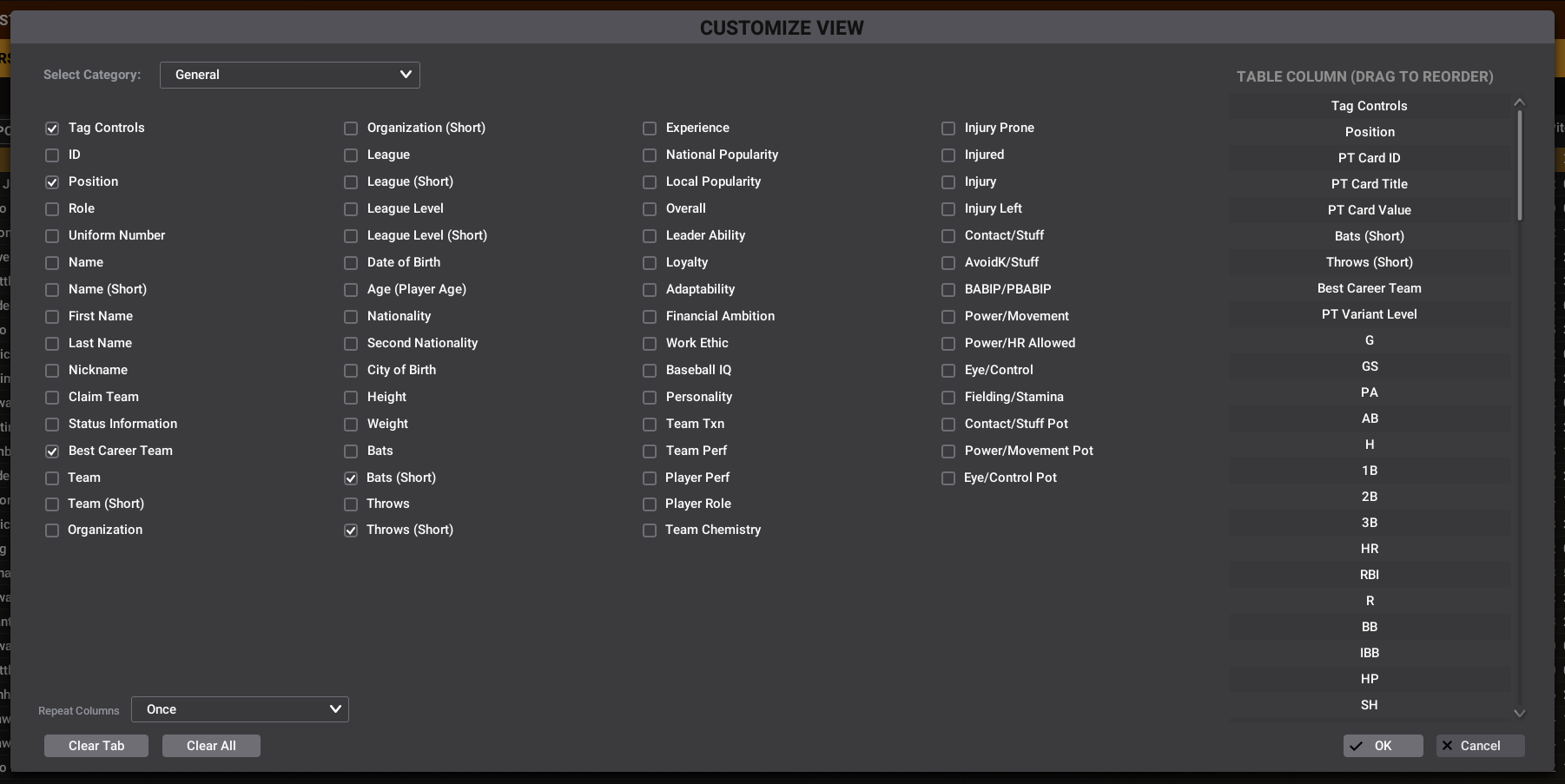 General customize view example